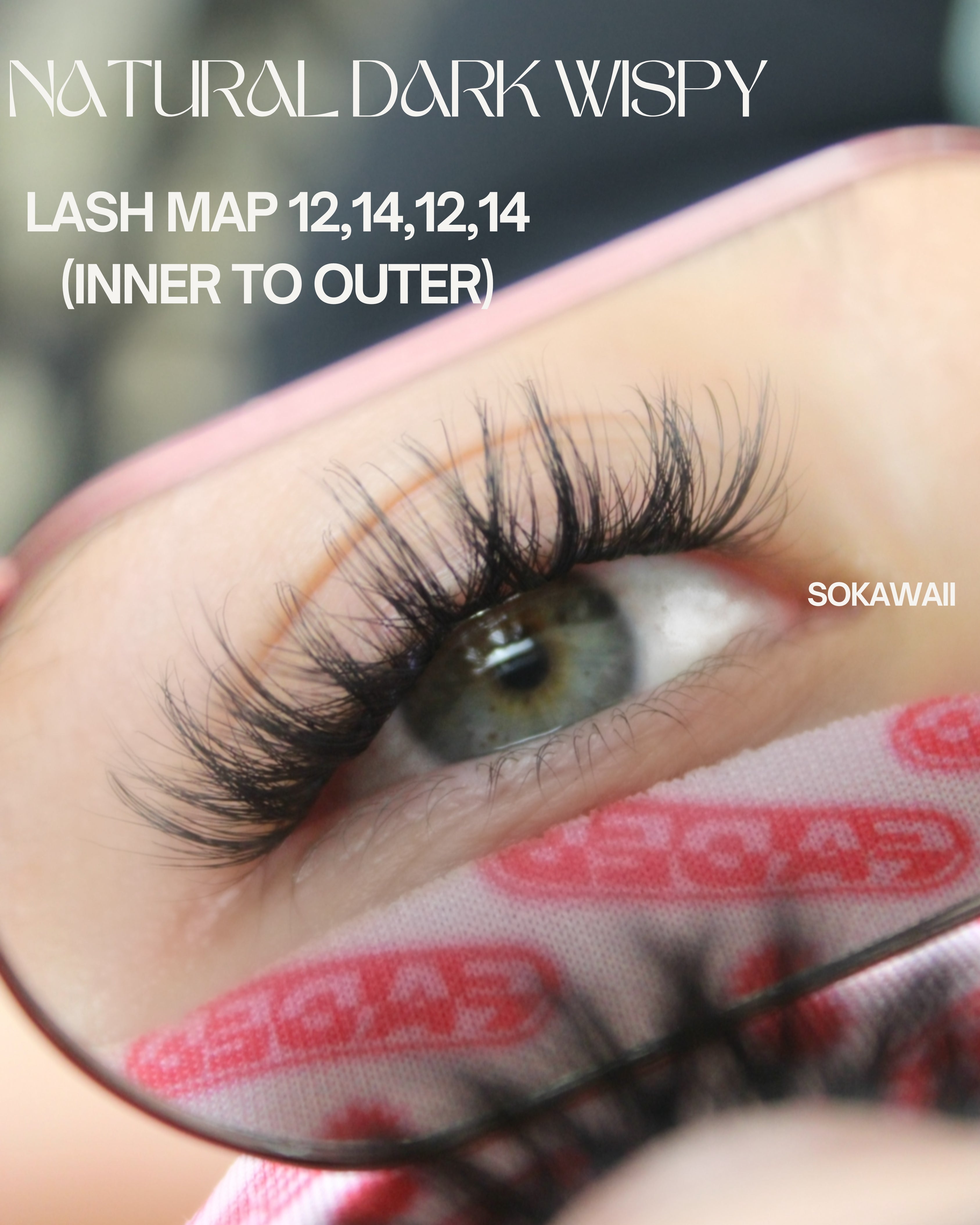 Sokawaii Natural Dark Wispy 🛼 50pcs Lashes Only
